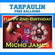 SPIDERMAN FreeLayout Tarpaulin party decoration banner backdrop birthday christening baptism