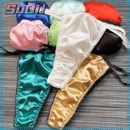 SUQI Mens Panties, Sexy Sissy Thong, Smooth Gay Pouch Silk Satin Underwear