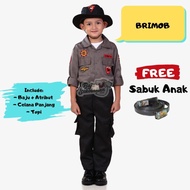 Baju Seragam Profesi / Kostum Profesi / Baju Anak Brimob Baju Brimob