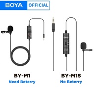 BOYA 3.5mm TRRS Lavalier Lapel Microphone BY-M1/BY-M1S for iphone Xiaomi Smartphone PC Camera Record