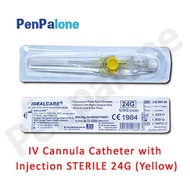 IV Catheter 24G / BRANULA ( YELLOW ) with Injection Valve