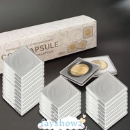 FAYSHOWS 20pcs/pack Medal Collection , Storage Box Adjustable Coin Capsule Holder,  Coin Capsule