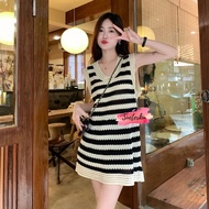 SUETERKU PREMIUM KNITTED REGULLER STRIPE DRESS