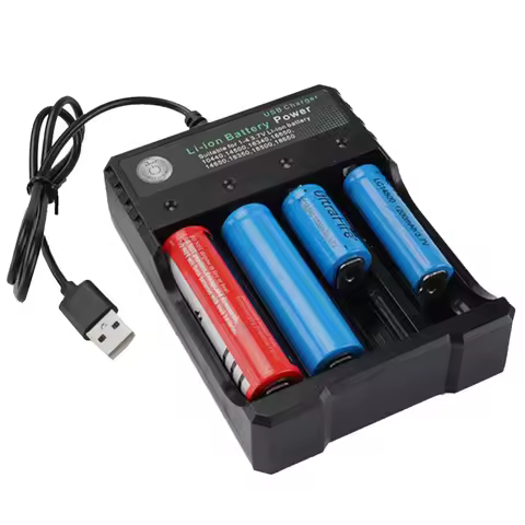 18650 Battery Charger Black 2/3/4 Slots AC 110V 220V Dual For 18650 Charging 3.7V Rechargeable Lithi