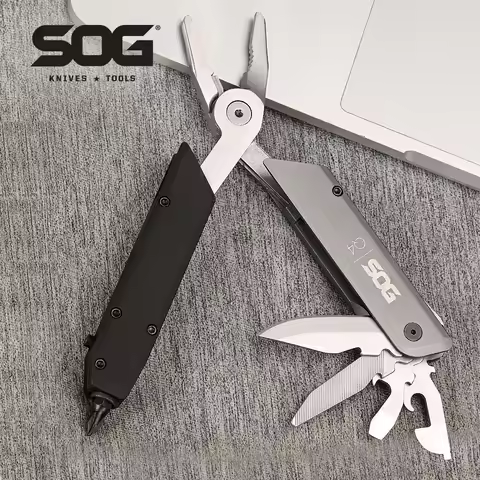 SOG 22 In 1 Multitool - Baton Q4 EDC Multi Tools Kit with Folding Pliers, Pocket Knife, Screwdriver 