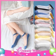 Transparent Socks Wanita Short Fashion Socks Daisy Flower Japanese Ankle Socks BW 061