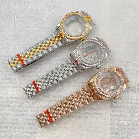 31mm Diamond-set Watch Case Jubilee Strap Fit 24.5mm Dial Suitable For Seiko Lady-Datejust NH05 NH06