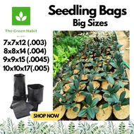 TGH BLACK PLASTIC SEEDLING BAG WITH GUSSET LARGE SIZES THICK