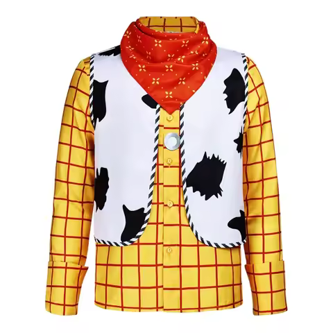 Movie Cosplay Story Woody Costume Costume Outfit Shirt Vest Scarf Halloween Carnival Masquerade Suit