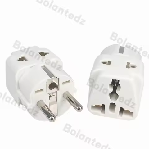 White Black copper 2in1 AU UK US to EU Universal Germany France Indonesia South Korea Russia Schuko 