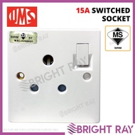 (1 PC) UMS 15A Switch Socket 250V AC 1 Gang Switched Socket Outlet Heavy Duty Socket 1215A
