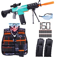 Toy Gun Automatic Machine Gun with Tactical Vest Kit, 3 Modes Burst Electric Toy Sniper Rifle with B