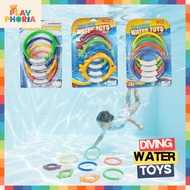 Diving Toys Children's Swimming TrainingRing, 4 pcs/ Set, Underwater Diving Rings for Swimming Pools