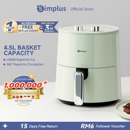 Simplus Air Fryer 4.5L 1300W Temperature Simple Knob Control Non-Stick Coating 360°Hot Air Circulati