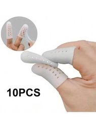 10入組矽膠手指套，指尖保護套件，透氣、防滑、防皺紋、保濕、耐穿和防震