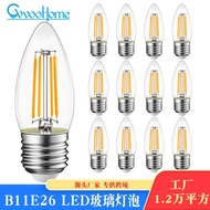 B11 Glass Bulb LED Filament Bulb E26 Edison Retro Bulb Replacement Bulb 2W4W6W Filament Bulb