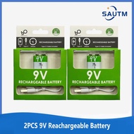 650mah 1200 ครั้ง Li-ion 9V แบตเตอรี่ชาร์จ 9 โวลต์ประเภท USB แบตเตอรี่ชาร์จ 9VST