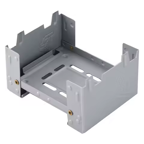 95x75mm Folding Pocket Alcohol Stove Thickened Zinc Plated Plate Solid Fuel Burner 7kg Load Silver P