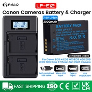Palo Camera Battery LP-E12 LP E12 Battery+Charger for Canon EOS M M2 M10 M50 M100 M200 100D M50 Mark II
