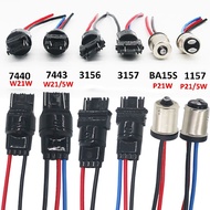 2pcs 1156 BA15S P21w 1157 P21/5W BAU15S PY21W 7440 7443 W21W Holders Car LED Male Socket Plug Adapte