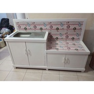 Rak Kompor Meja Kompor Wastafel 4 Pintu Kayu