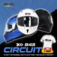 GILLE helmet 843 CIRCUIT Full Face Dual Visor Plain Color Motorcycle Helmet