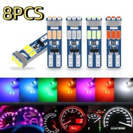 8PCS T5 Led W3W Meter Bulb Instrument Dash Lights 73 74 17 27 Car Interior Neo Wedge Dashboard Dash 