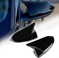 Arkdeffon 2PCS Rear View Side Mirror Cover Door Side Mirror Cover Cap Compatible with Hyundai Elantra 2021 2022 2023 (Glossy Black)