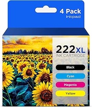 iNKPAD 222XL 222 Ink Cartridges Combo Pack Replacement Remanufactured for 222-XL 222XL 222 Ink Cartr