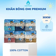 Omi premium Cotton towel 30x50cm - High quality Cotton, soft, smooth, fast absorbent