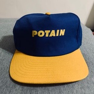 Potain SnapBack 藍黃 棒球帽 卡車司機帽 二手 古著 帆布 後扣 金州 勇士隊配色 6 panel