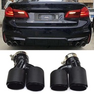 Dual Out Exhaust Tip Carbon Fiber Muffler Tip H Shape Tailpipe For BMW 525i 528i 530i G30 G31 2018 5