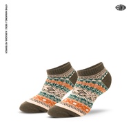 HIJAU THE HAWKING - Army Green Tribal Low Cut Socks