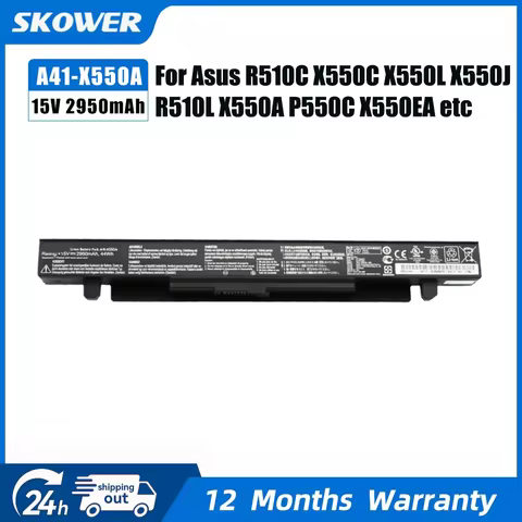 SKOWER 2950mAh A41-X550A Battery for Asus A450 A450C K450 K550C P450 R409 R510 X450 X550C X550B X550