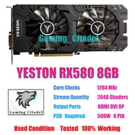 Used Yeston Rx550/Rx560/Rx580/Rx590/Rx5700XT Video Card HDMI DP  DVI Tested