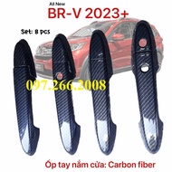 Ốp tay nắm Hõm cửa  ốp Gương cacbon xe Honda BRV 2023 2024 vân Carbon fiber cao cấp