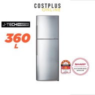 Sharp Fridge Refrigerator J-Tech Inverter 2 Door 360L SJ366MSS with Tempered Glass Shelf Peti Sejuk 