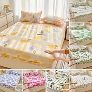 Vaahome 2023 NEW Washed Cotton Fitted Bedsheet Single Super Single Queen King Size Skin Friendly Cotton Mattress Dust Cover