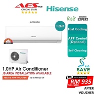 JB INSTALL Hisense Aircond Inverter 1.0HP Air Conditioner Air Cond 1HP 冷气机 冷氣機 KAGS Series AI10KAGS