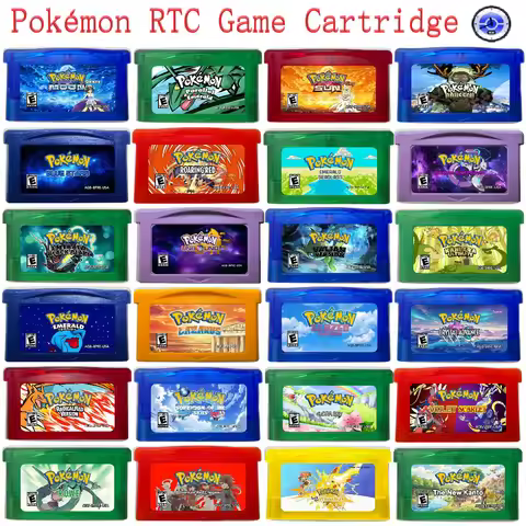 RTC Pokémon Series English Game Cartridge，Snakewood，Black Pearl Emerald，GBA Real-time Clock Game Car