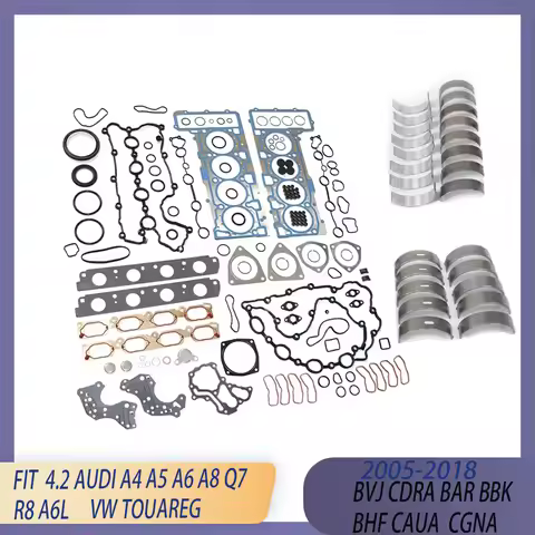 Engine Full Head Gasket Seal & Bearing Set Kit Fit 4.2 L 05-18 Gas BVJ CDRA BAR BBK BHF CAUA For AUD