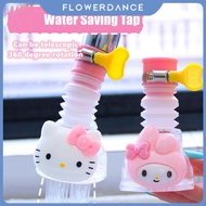 Water Saving Tap Pipe Head With Filter Shower Shape Bending Kitchen Faucet Nozzle Flexible Rotatable Sink Faucet Extender Hello Kitty Kuromi flower