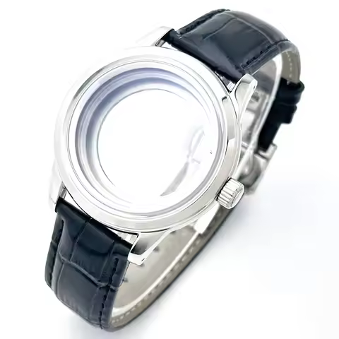 39mm Circle Shaped Watch Case GMT Domed Crystal Fit 31mm Dial For Grand Seiko Elegance NH35/34 Autom