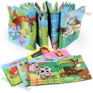tmm1_b8uef 1pc Baby Early Learning Soft Cloth Books Creative Squeak Crinkle Book Puzzle Toys Gifts f