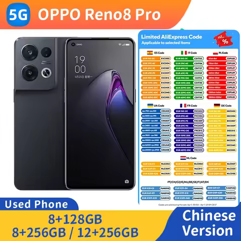 OPPO Reno 8 Pro 5G 6.62 inch 2400x1080px RAM 8GB/12GB ROM 128GB/256GB 50MP 4500mAh Used Phone
