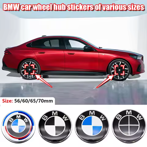 56mm 60mm 65mm 70mm Wheel Sticker for BMW F30 F10 E46 E90 G20 X5 50th Anniversary Emblem Badge 4Pcs