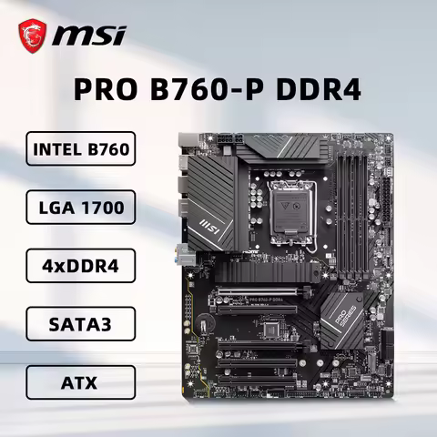 MSI PRO B760-P DDR4 Motherboard Support 14900KF 13900K 12900K 12600K 12400F 12100F LGA1700 DDR4 7200