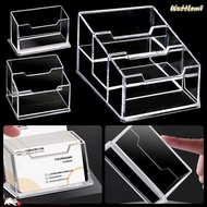 WATTLEMI 1Pcs Business Card Box, Acrylic Plastic Display Stand Bussiness Card Holder, School Office 