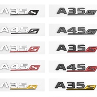 3d ABS Chrome Black Logo A35S A45S Emblem Letters Badge Car Sticker For Mercedes Benz A45S AMG W176 