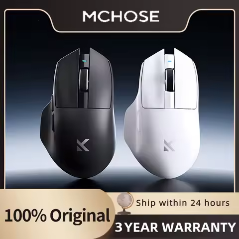 MCHOSE G7 Lightweight Ergonomic Wireless Mouse, PAW3311 12K DPI Sensor, Tri-Mode Connection, 1K Poll